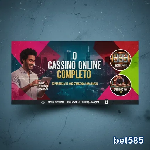 Ilustração de Explore os Slots e Live Gaming da bet585 com Suporte Especializado